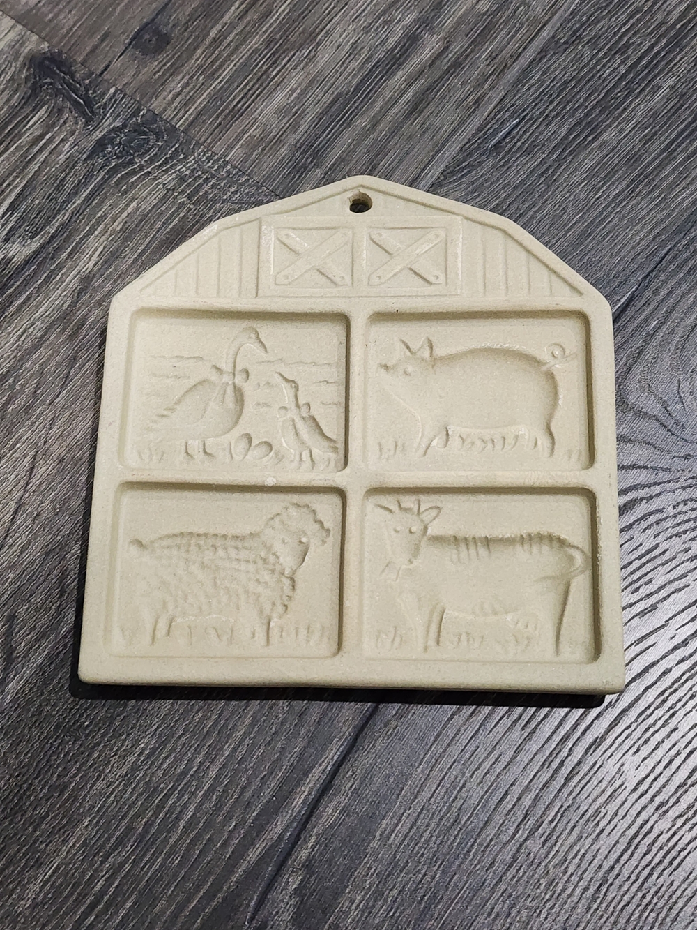 Vintage Pampered Chef Farmyard Friends Cookie Mold - 1994 Stoneware